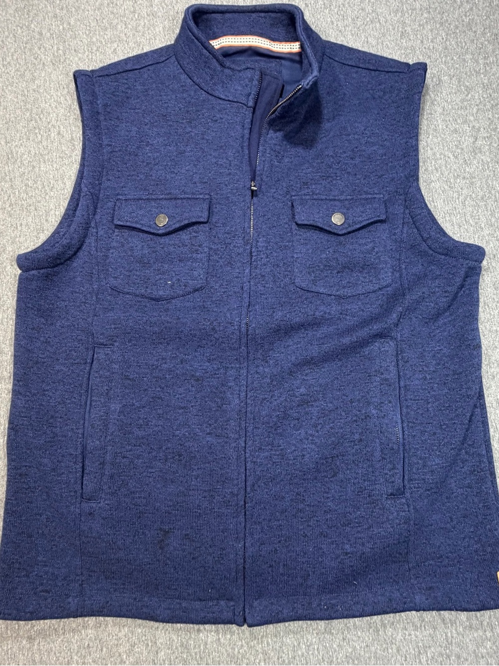 The Normal Brand Navy Blue Full-Zip Sweater Vest Mens XL